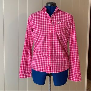 Hollister | Button Up Shirt - Pink and White